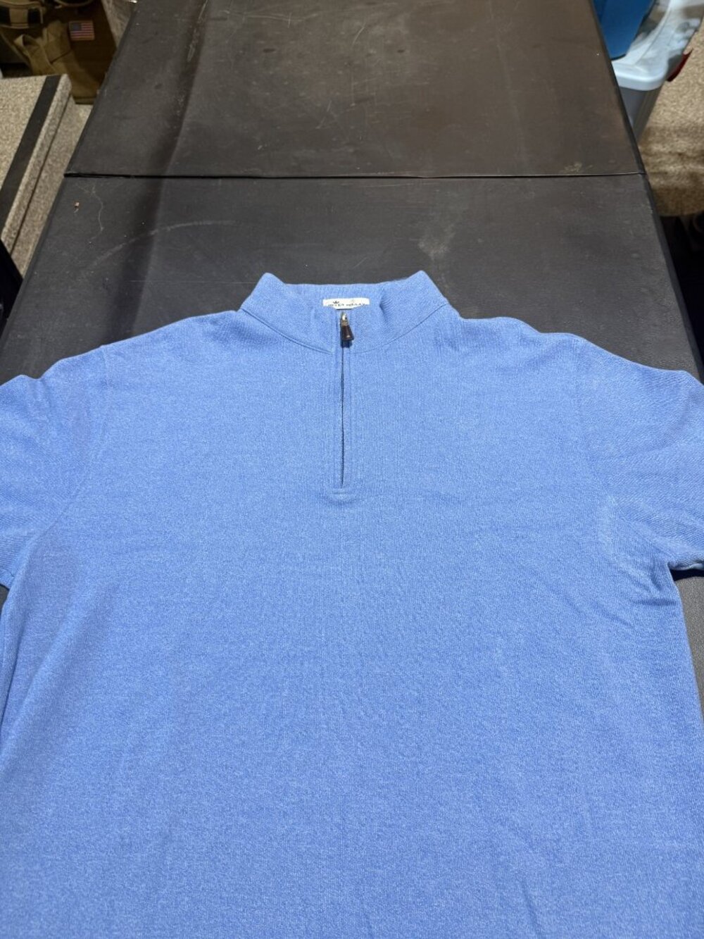 Peter Millar Men's 1/4 Zip Pullover Heather Blue Size L